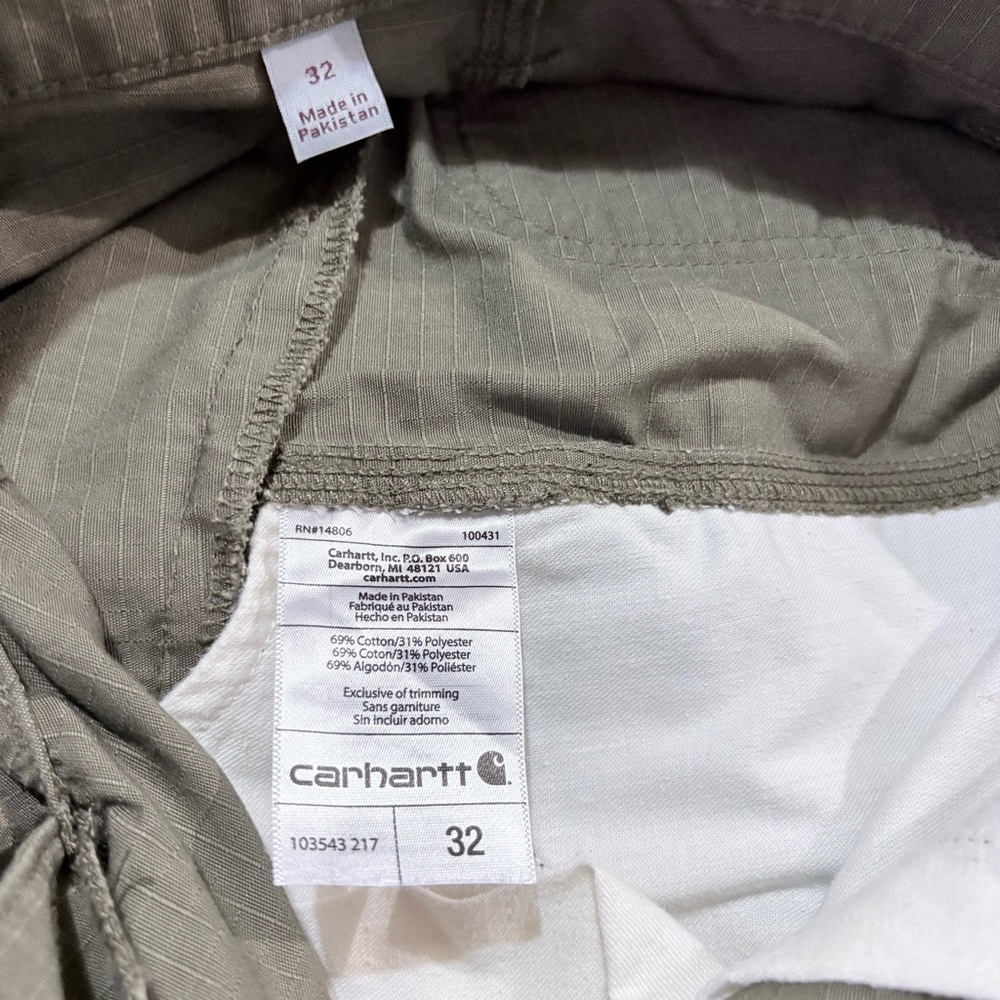 New Carhartt Men's Braxton Cargo Force Relaxed Fit Work Men’s Green Shorts Sz 32 - Picture 9 of 10
